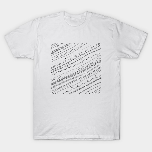 pattern, black and white, different, strokes T-Shirt by tomsacrylicart